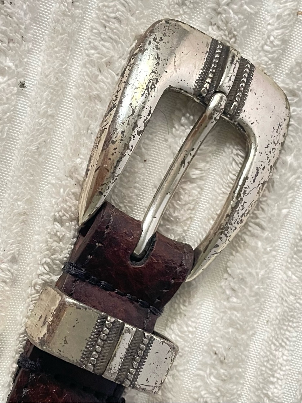 Vintage Dark Brown Leather Golf Concho Belt